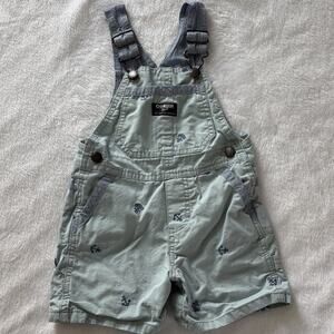 Oshkosh B’gosh Short Overalls Embroidered Anchors Blue 18 Mo Vestbak Nautical